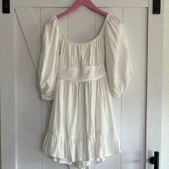 saints + secrets Dresses & Skirts - Saints + Secrets White Dress with Puff Sleeves